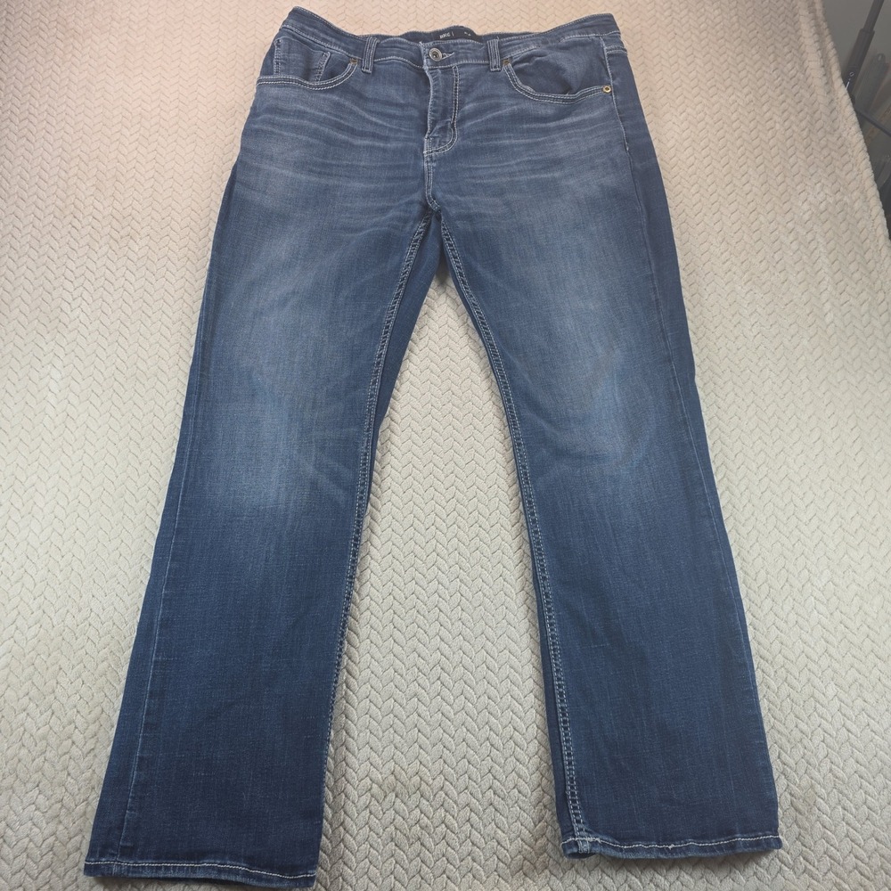 BKE Derek Mens Straight Leg Medium Wash Stretch Denim Jeans 36x32